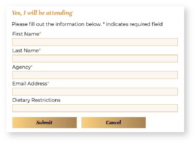 Sample RSVP form